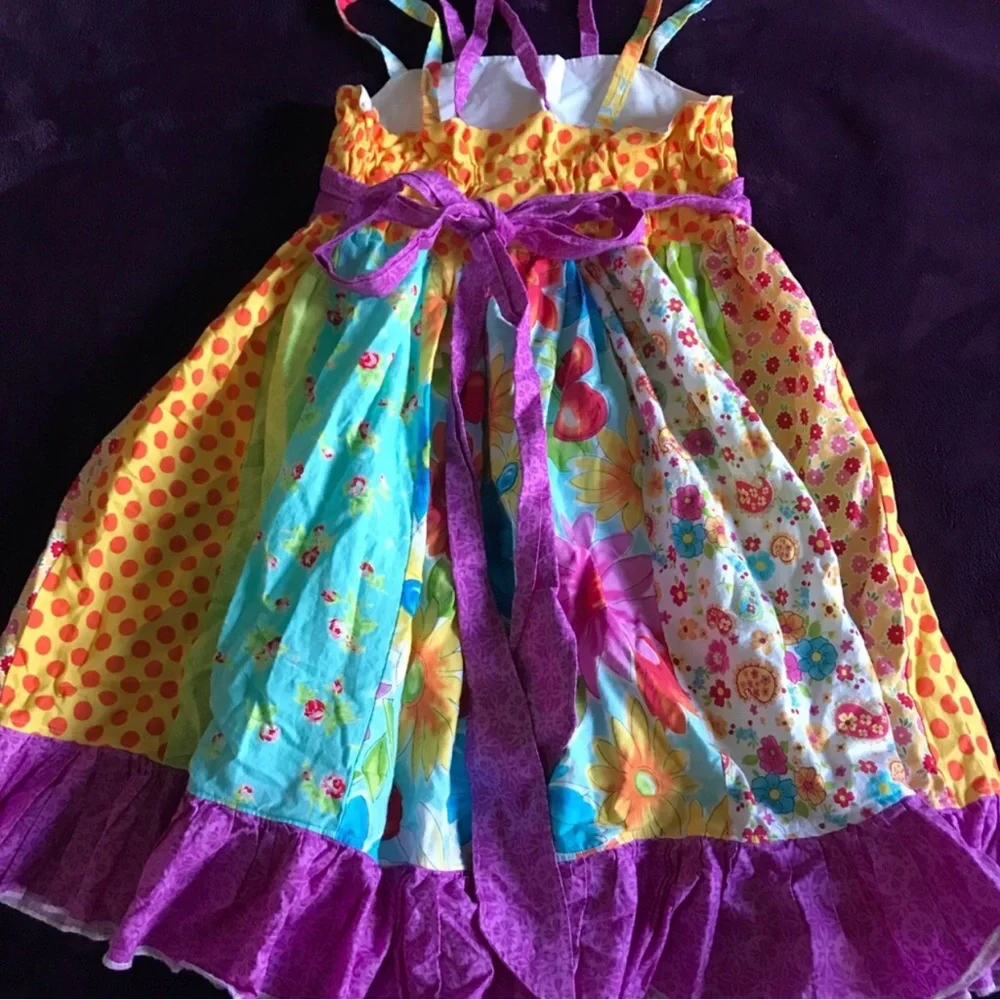 Colorful Floral Patchwork Sundress with Purple Accents NWOT - Picture 2 of 2